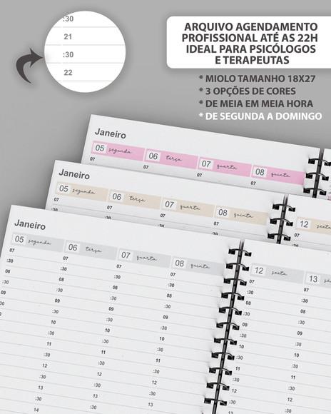 Arquivo Kit Agendamento Semanal 2026 Tamanho 18×27 até 22h