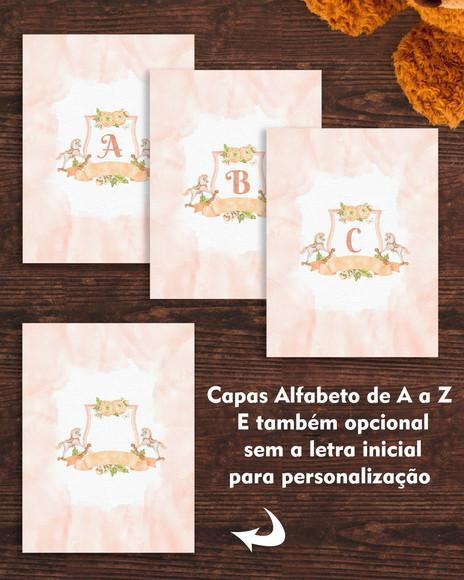 Arquivo Kit Caderneta Vacina Menina com 108 Capas Alfabeto