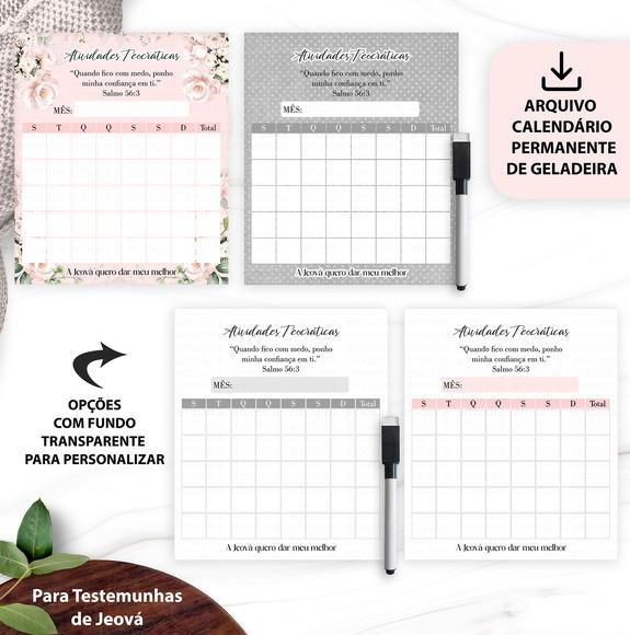 Arquivo Kit Calendário Permanente de Geladeira Pioneiros