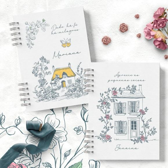 Arquivo Kit Capas e Miolo Pautado e com Versículos Violeta