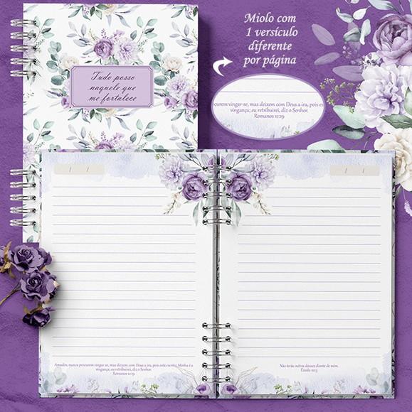 Arquivo Kit Capas e Miolo Pautado e com Versículos Violeta