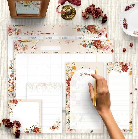 Arquivo Kit Desk Planners e Bloquinhos Coleção Garden