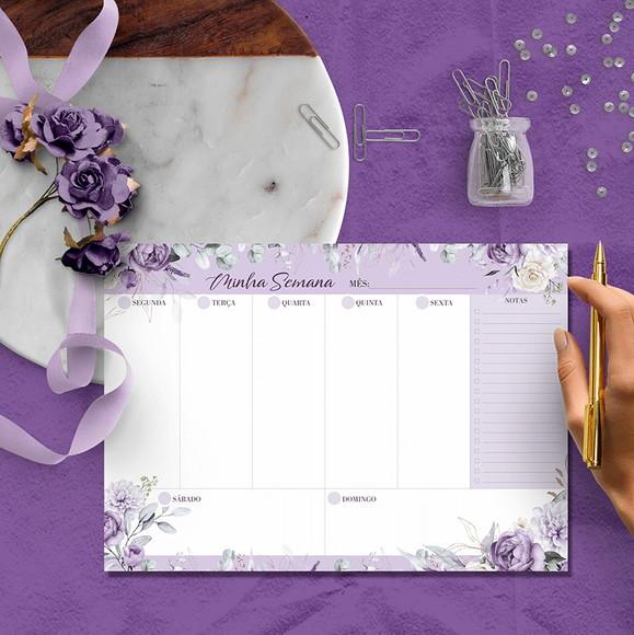 Arquivo Kit Desk Planners e Bloquinhos Coleção Violeta