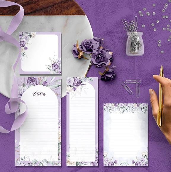 Arquivo Kit Desk Planners e Bloquinhos Coleção Violeta