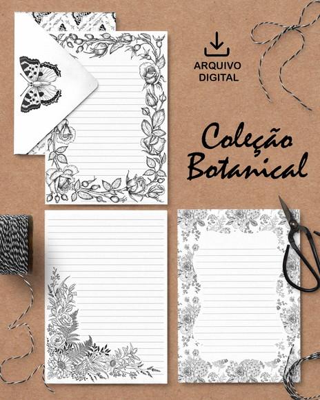 Arquivo Papel de Carta Envelope e Cartões Coleção Botanical