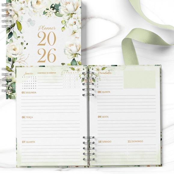 Arquivo Planner 2026 Coleção Rosas Brancas