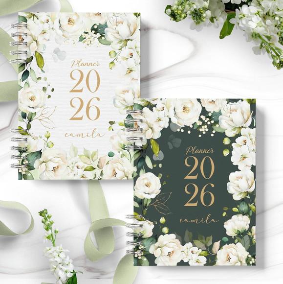Arquivo Planner 2026 Coleção Rosas Brancas