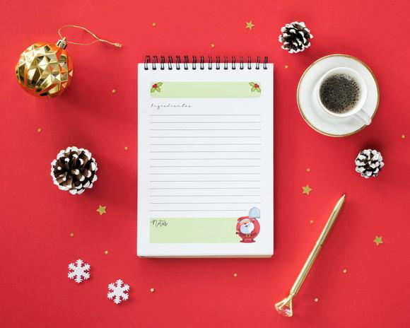 Bloquinho Receitas de Natal A6 (Envio por Link)
