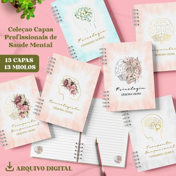Combo 13 Capas e 13 Miolos Pautados Psicólogo Neurologista