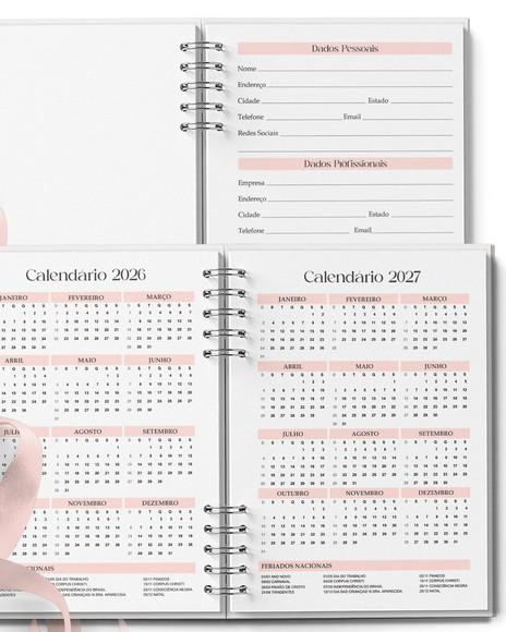 Combo 16 Agendas Femininas Neutras Permanente e 2026