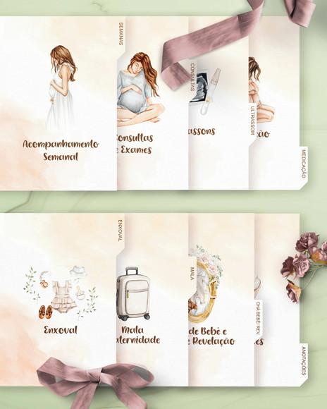 Combo 4 Planner Gestante Mais 24 Capas Arquivo