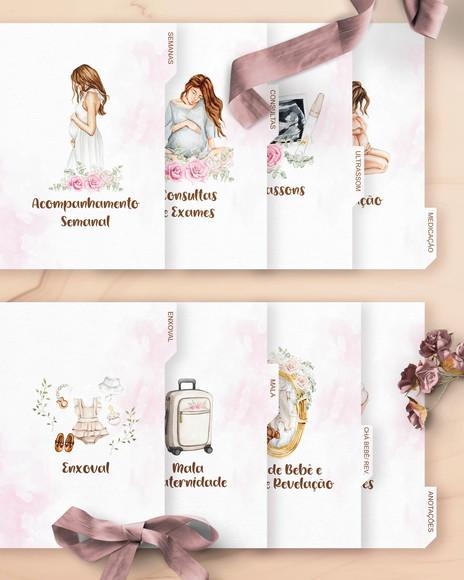 Combo 4 Planner Gestante Mais 24 Capas Arquivo
