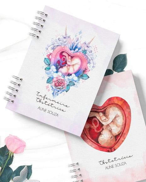 Kit 16 Capas Caderno Obstetra Enfermagem Doula Gestante