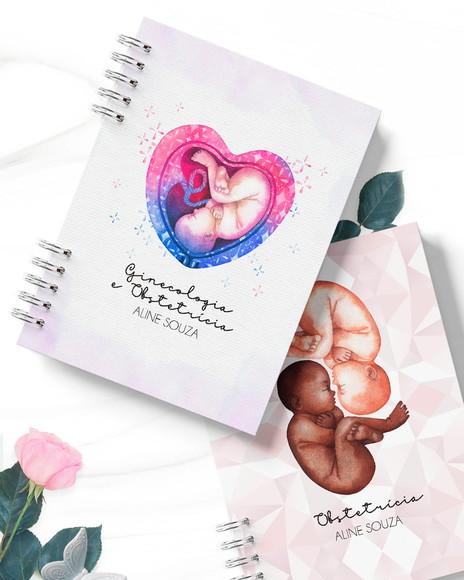 Kit 16 Capas Caderno Obstetra Enfermagem Doula Gestante