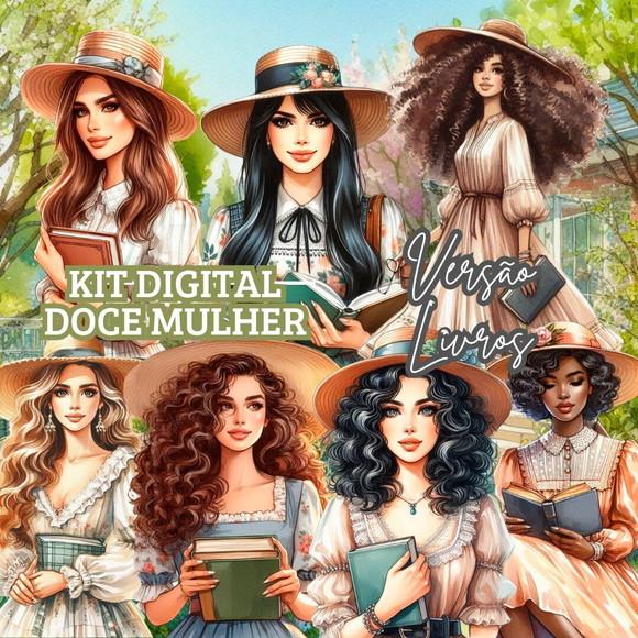 Kit Digital 150 Ilustrações Doce Mulher Versão Livros