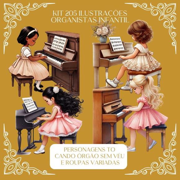 Kit Digital 205 Ilustrações de Organistas Infantil