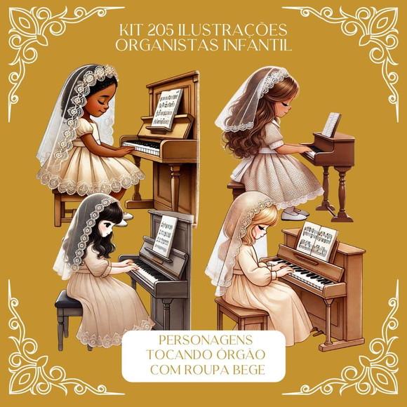 Kit Digital 205 Ilustrações de Organistas Infantil