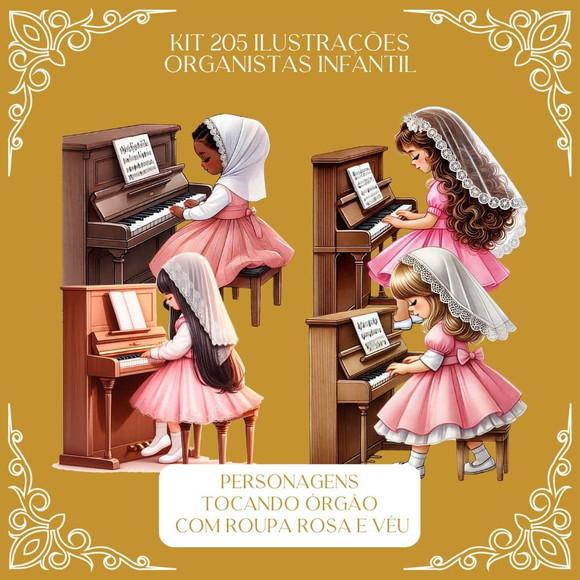 Kit Digital 205 Ilustrações de Organistas Infantil