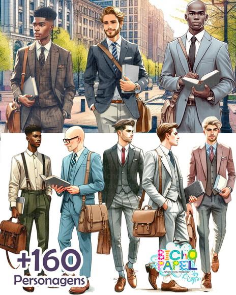 Kit Digital Ilustrações Homens