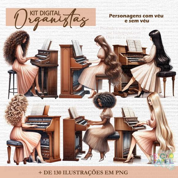 Kit Digital Ilustrações Organistas + de 130 Ilustrações