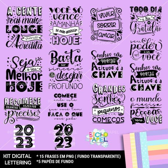 Kit Digital Lettering Frases Motivacionais