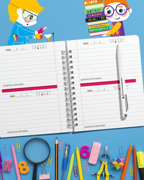 Miolo Agenda Escolar Permanente 2 Dias Por Página