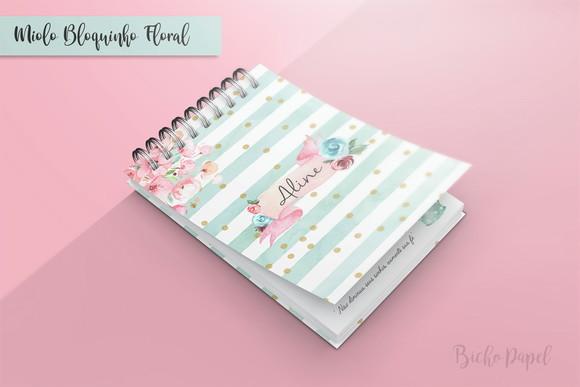 Miolo Bloquinho A6 Floral (O ENVIO É POR LINK)