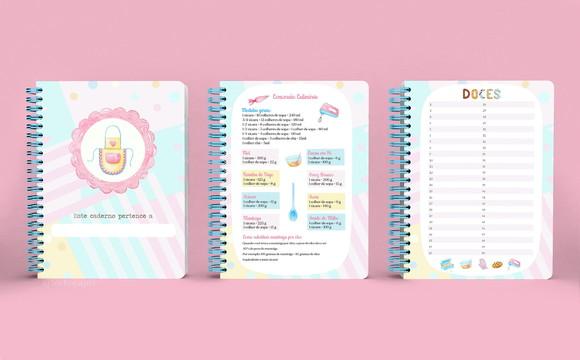 Miolo Caderno de Receitas A5 Candy Color - Arquivo Digital