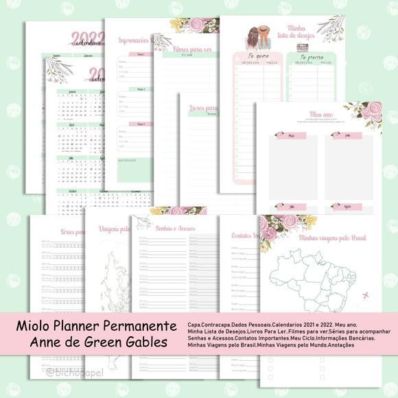 Planner Permanente Anne de Green Gables NÃO É POR CORREIO