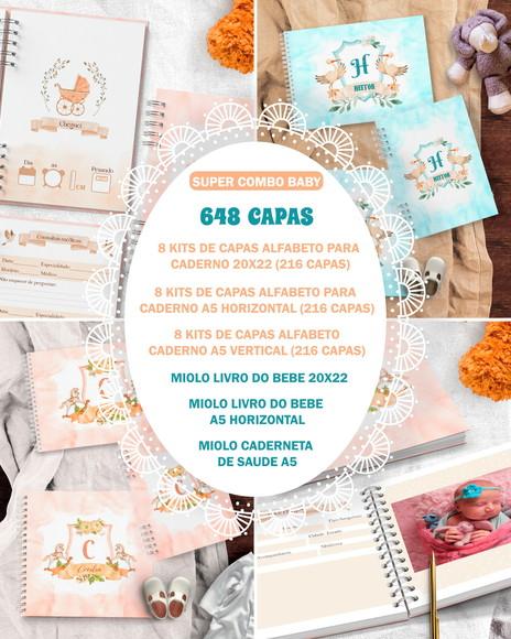 Super Combo Arquivo 648 Capas Livro Bebê Caderneta Saúde