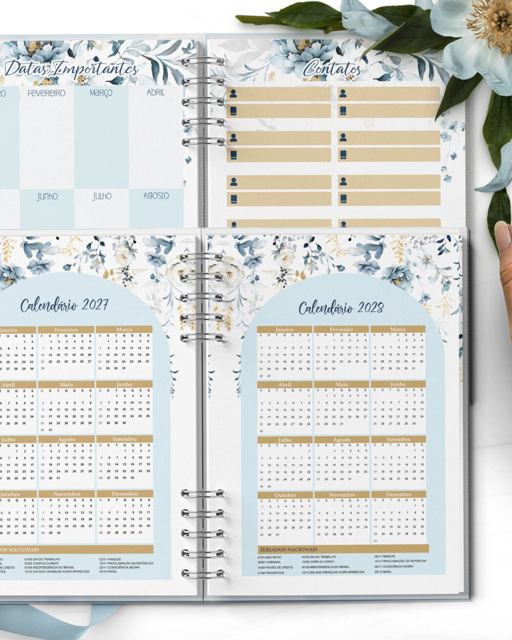 Arquivo Agenda PERMANENTE 1 Dia por Página com VERSÍCULOS Flora