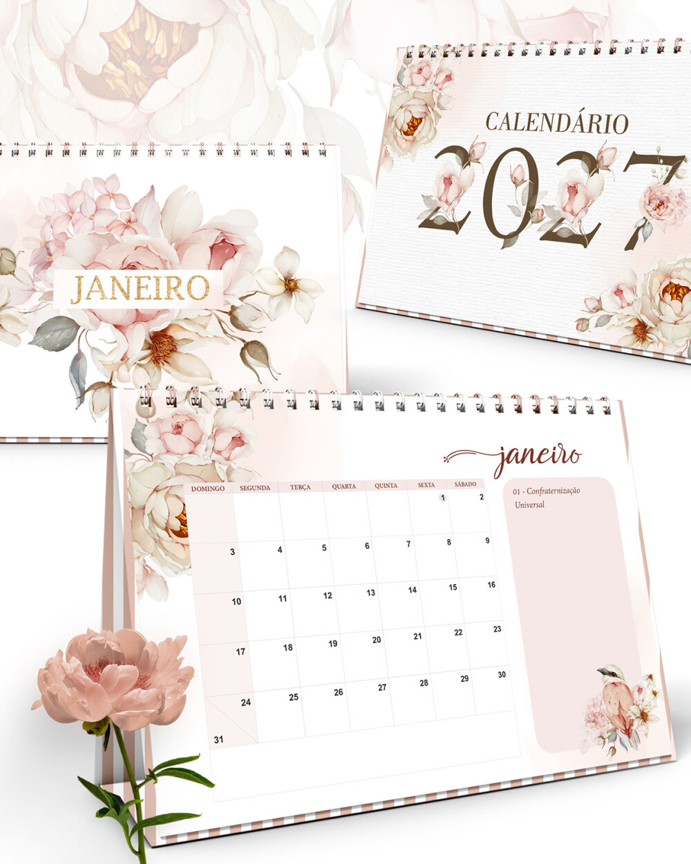 Arquivo Kit Calendários 2027 de Mesa A5 A6 Refúgio