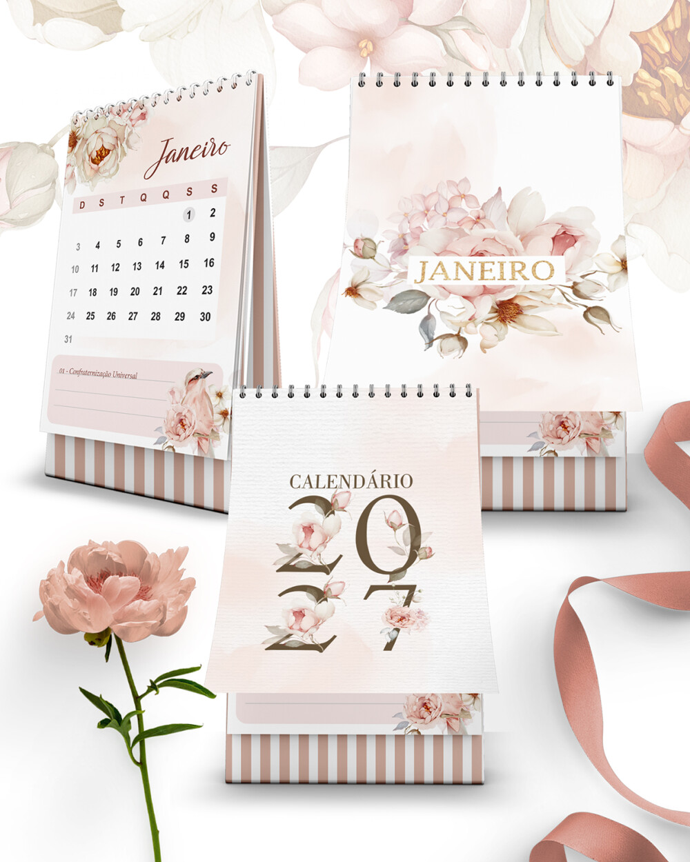 Arquivo Kit Calendários 2027 de Mesa A5 A6 Refúgio