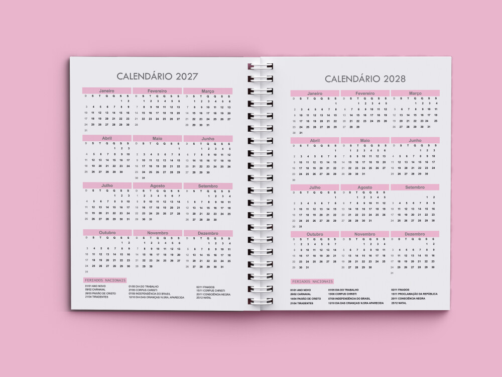 Arquivo Agendamento Semanal 2027 Rosa (não É Por Correio)
