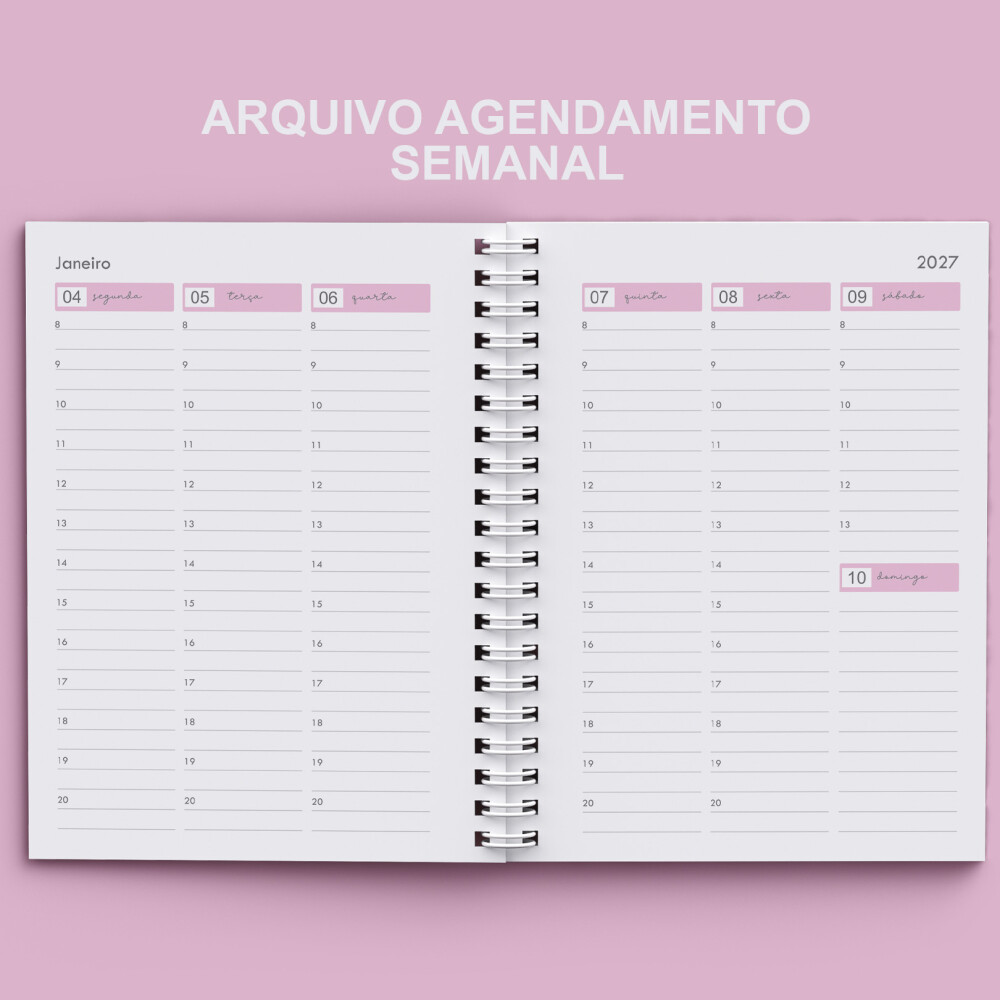 Arquivo Agendamento Semanal 2027 Rosa (não É Por Correio)