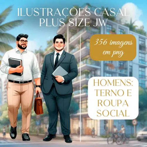 Kit Digital Ilustrações de Casais Jw Plus Size