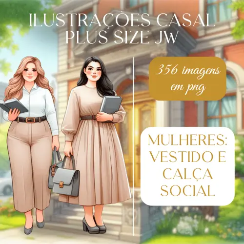Kit Digital Ilustrações de Casais Jw Plus Size