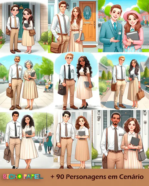 Kit Digital Ilustrações de Casais Jw
