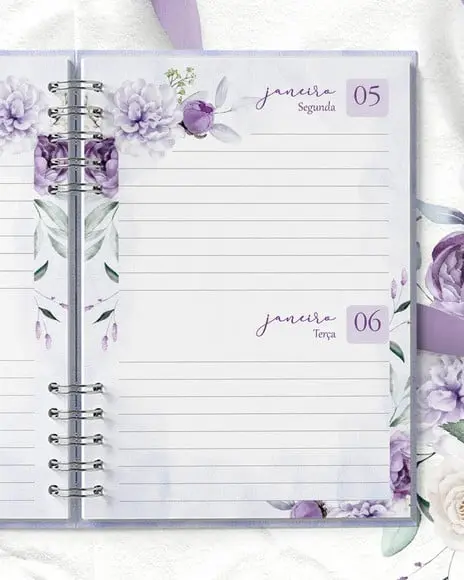 Agenda 2026 2 Dias Por Página Violeta - Arquivo Digital