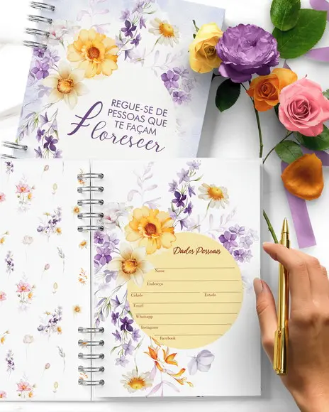Agenda Permanente 1 Dia Por Página com Horários Encanto