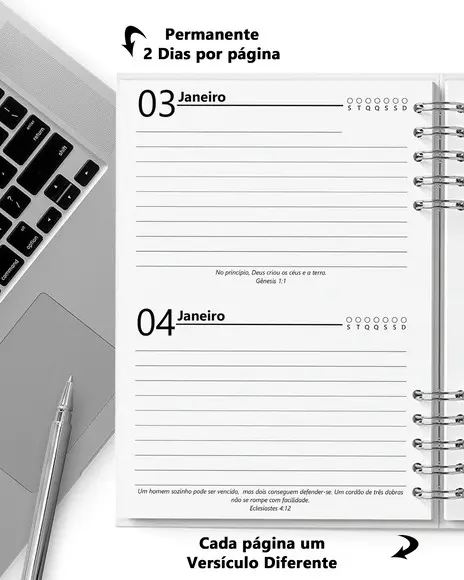 Arquivo 2 Dias Por Página Permanente com Versículos