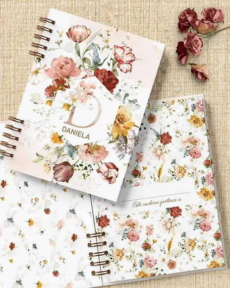 Arquivo 26 Capas Alfabeto A-z e Miolo Pautado Coleção Garden