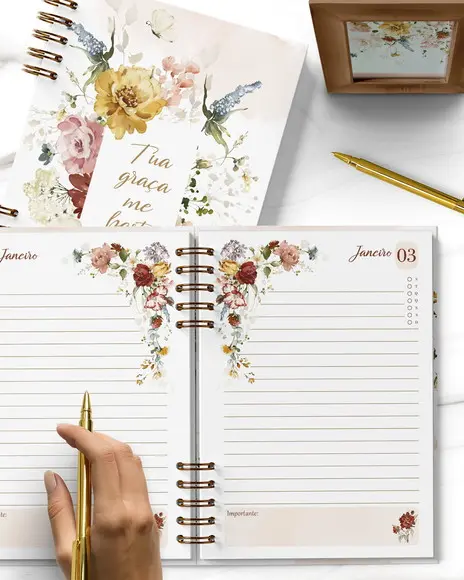 Arquivo Agenda 1 Dia Por Página Permanente Coleção Garden