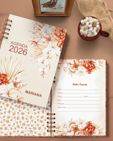 Arquivo Agenda 2026 1 Dia Por Página Coleção Floral Boho
