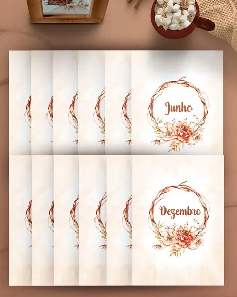 Arquivo Agenda 2026 2 Dias Por Página Coleção Floral Boho