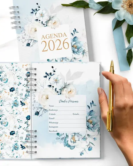 Arquivo Agenda 2026 2 Dias Por Página com Versículos