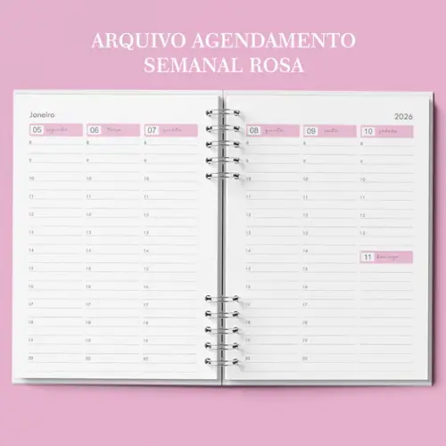 Arquivo Agenda Agendamento Semanal 2026 Rosa