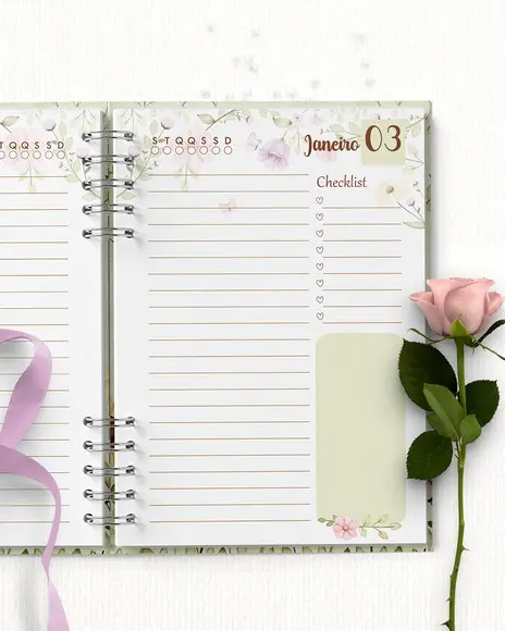Arquivo Agenda Permanente 1 Dia Por Página Floral ? Arquivo