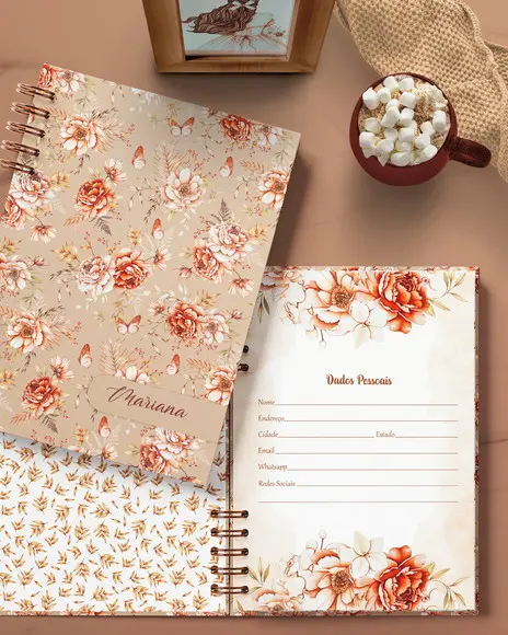 Arquivo Agenda Permanente 1 Dia Por Página Floral Boho