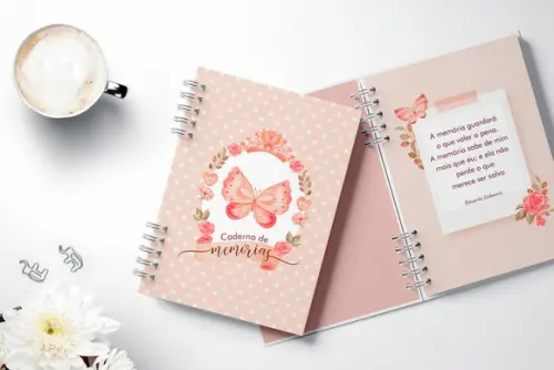 Arquivo Caderno de Memórias Diário Borboletas